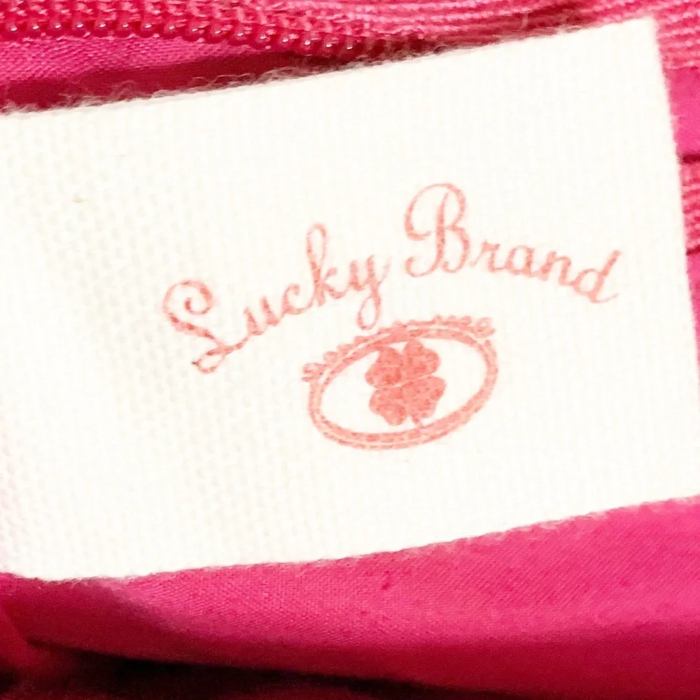 Lucky Brand Sunset Junction Lamb Leather Top Handled Satchel Cutout Front Pocket